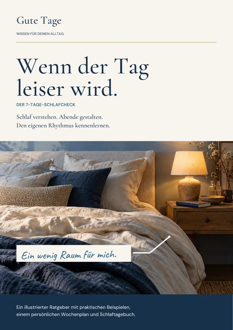 Titelseite des tatsächlichen 20-seitigen Schlafchecks